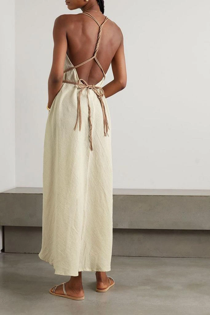 CARAVANA Mahahual leather-trimmed cotton-gauze maxi dress 3