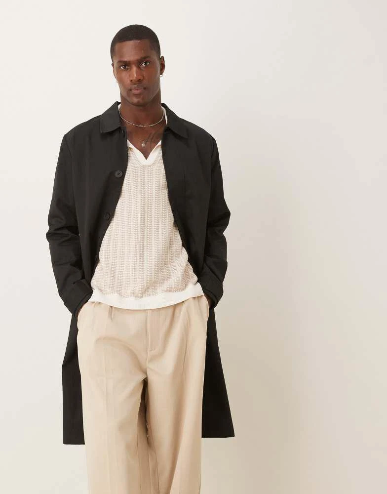ASOS ASOS DESIGN trench coat in black 4