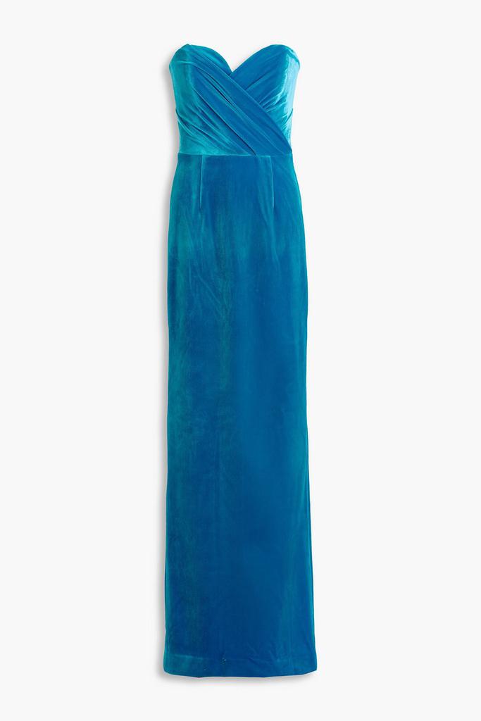 REBECCA VALLANCE Bernadette strapless stretch-velvet gown