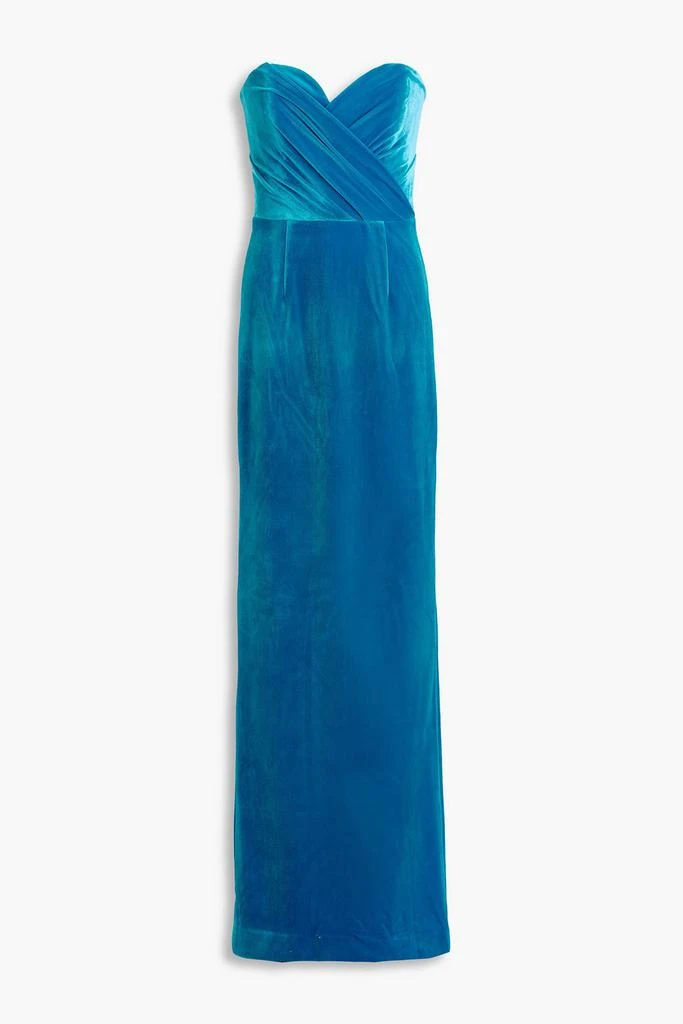 REBECCA VALLANCE Bernadette strapless stretch-velvet gown 1