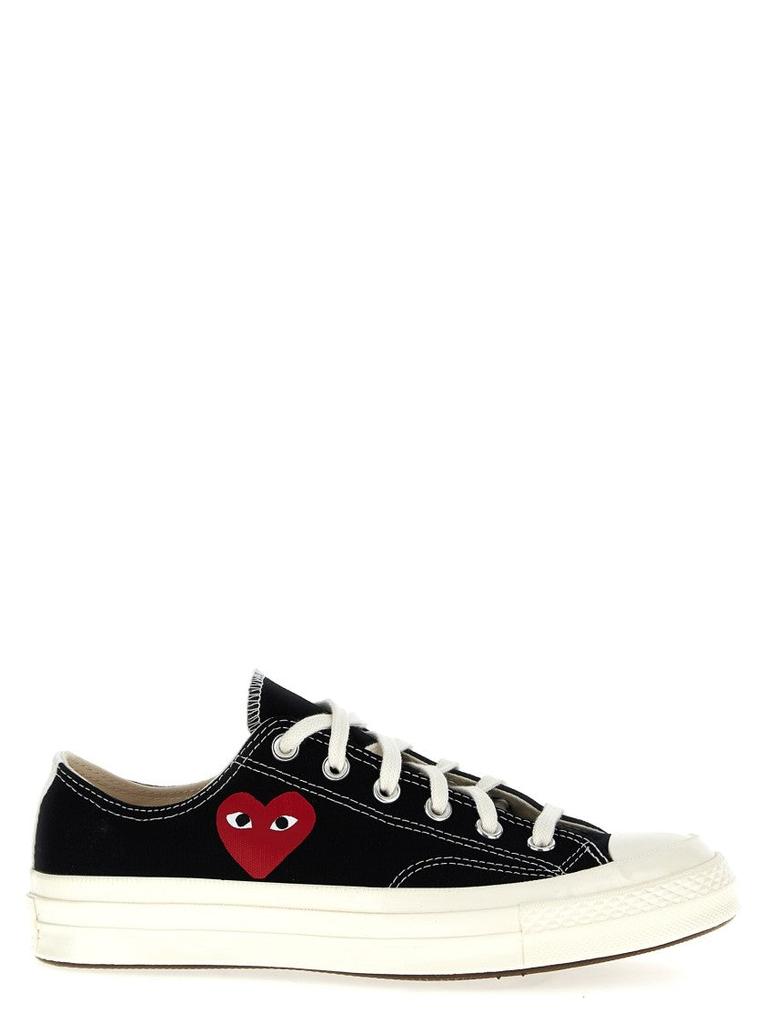 Comme des Garcons Canvas Sneakers With Contrast Heart Print