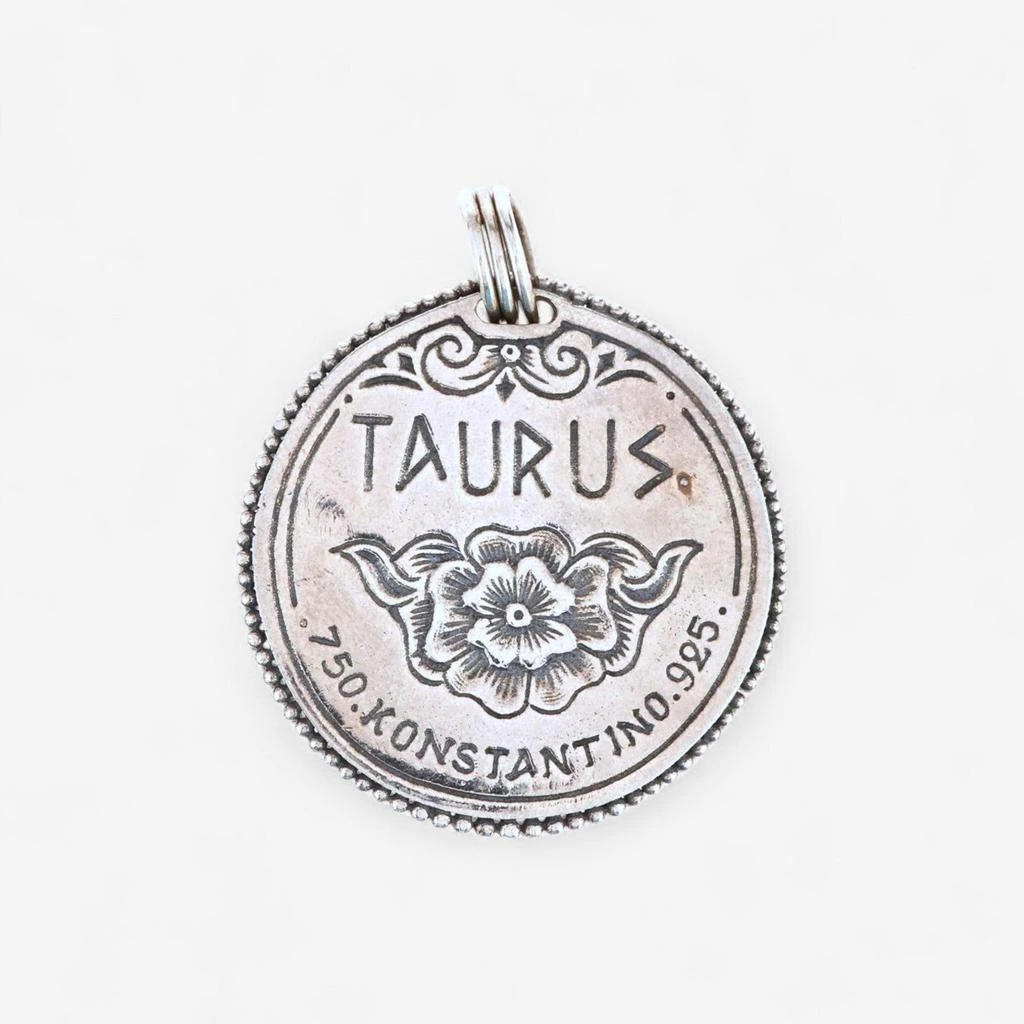 Konstantino Konstantino Zodiac Taurus Sterling Silver & 18K Yellow Gold Carved Pendant MEKJ634-130 4