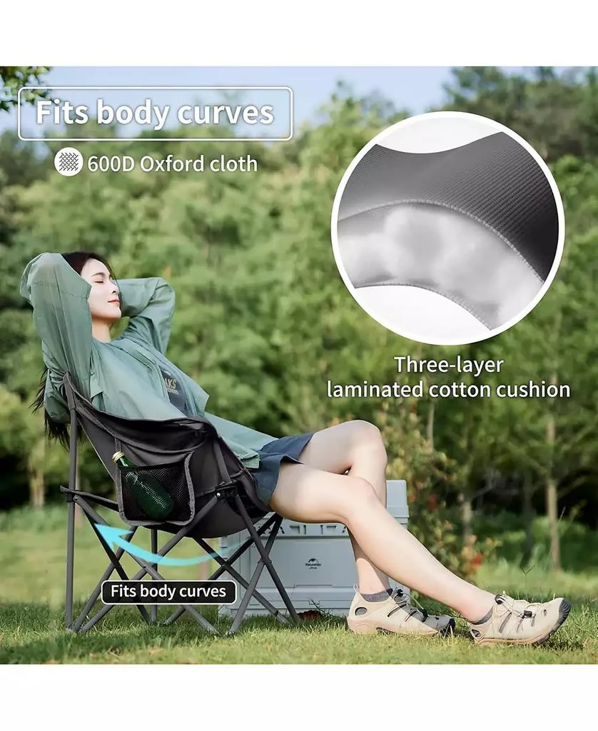 Naturehike Foldable Camping Chair Can bear 110 kg Fishing Chair Portable folding chair With armrest and two pockets 3