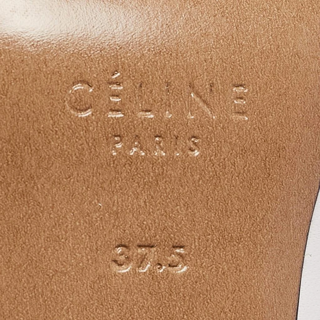 Celine Celine White Leather Night Out T-Strap Ankle Wrap Sandals Size 37.5 8