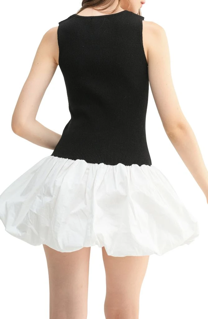 Lush Bubble Hem Mixed Media Dress 2