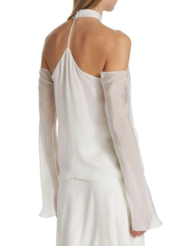 Adriana Iglesias Daisy Cold Shoulder Silk Blouse 2