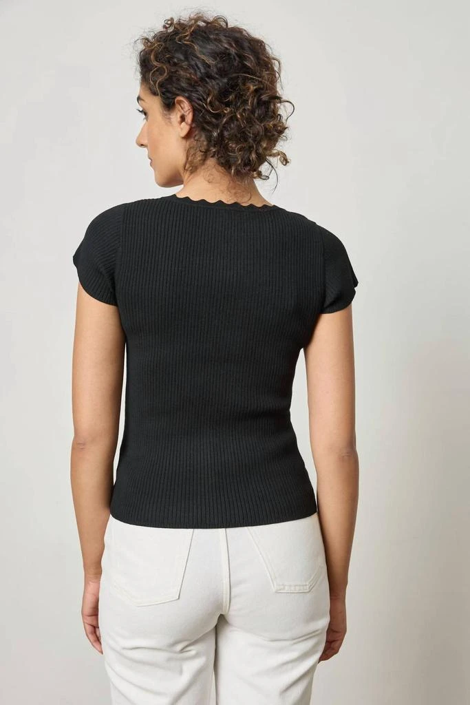 Lilla P Lilla P - Cap Sleeve Scallop Neck Sweater 3