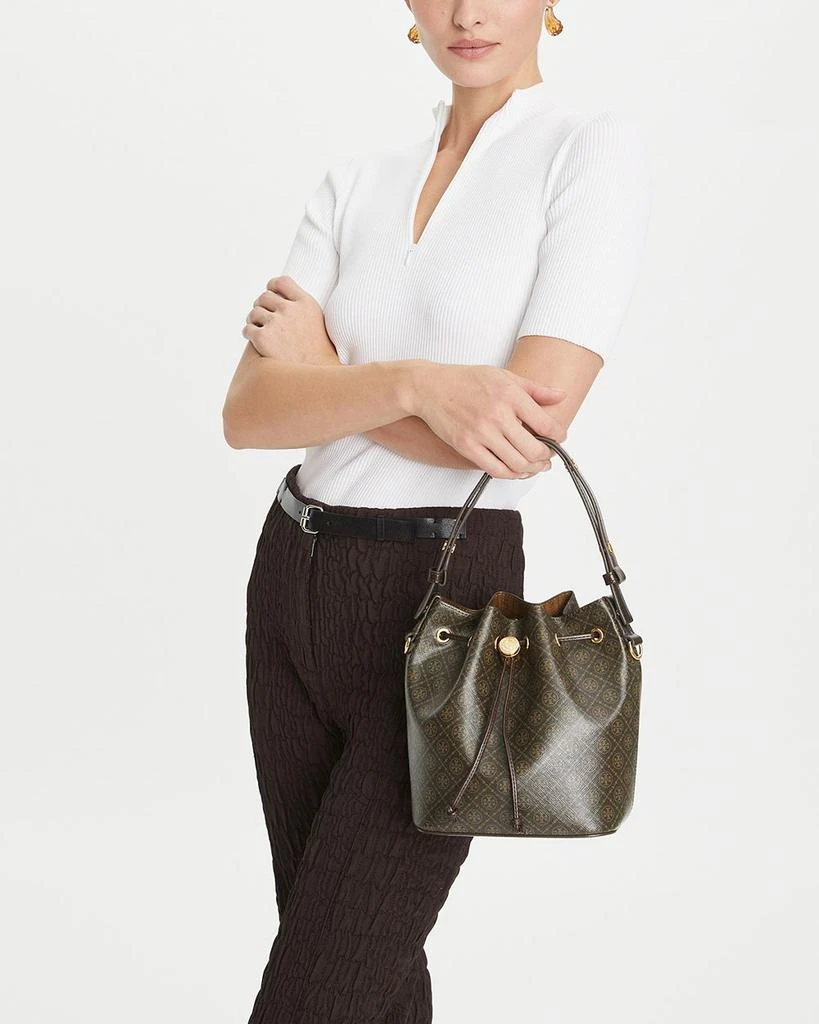 Tory Burch T Monogram Coated Canvas Bucket Bag 3