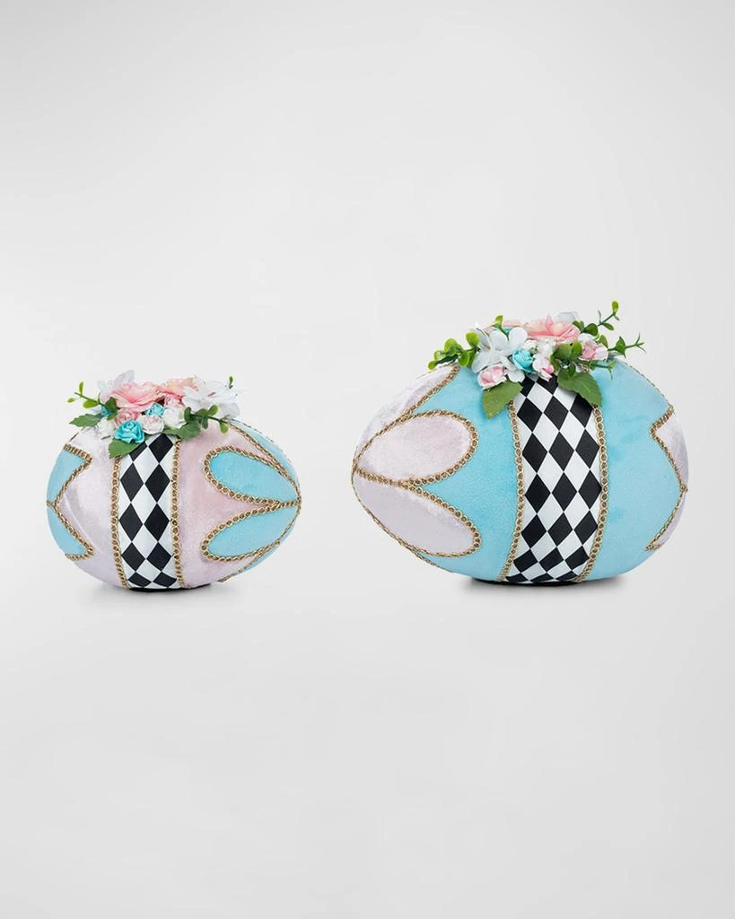 Katherine's Collection Hearts and Wonderland Fabric-Covered Eggs, Set of 2 1