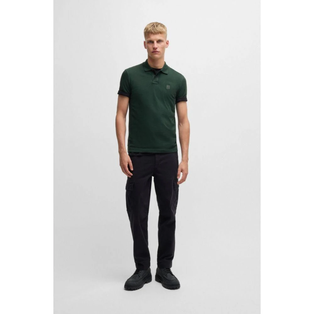 Hugo Boss Slim-fit stretch-cotton polo shirt with logo patch 2