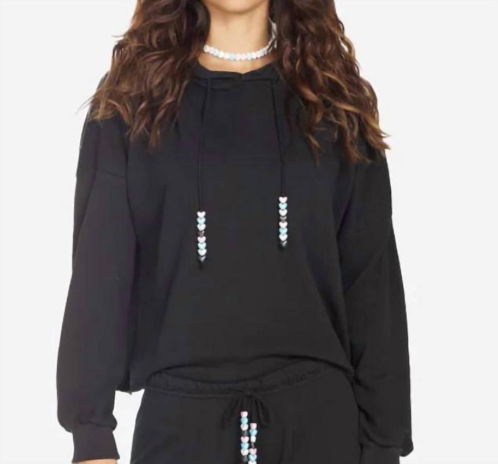 Michael Lauren CORONA HOODIE WITH HEART BEADS
