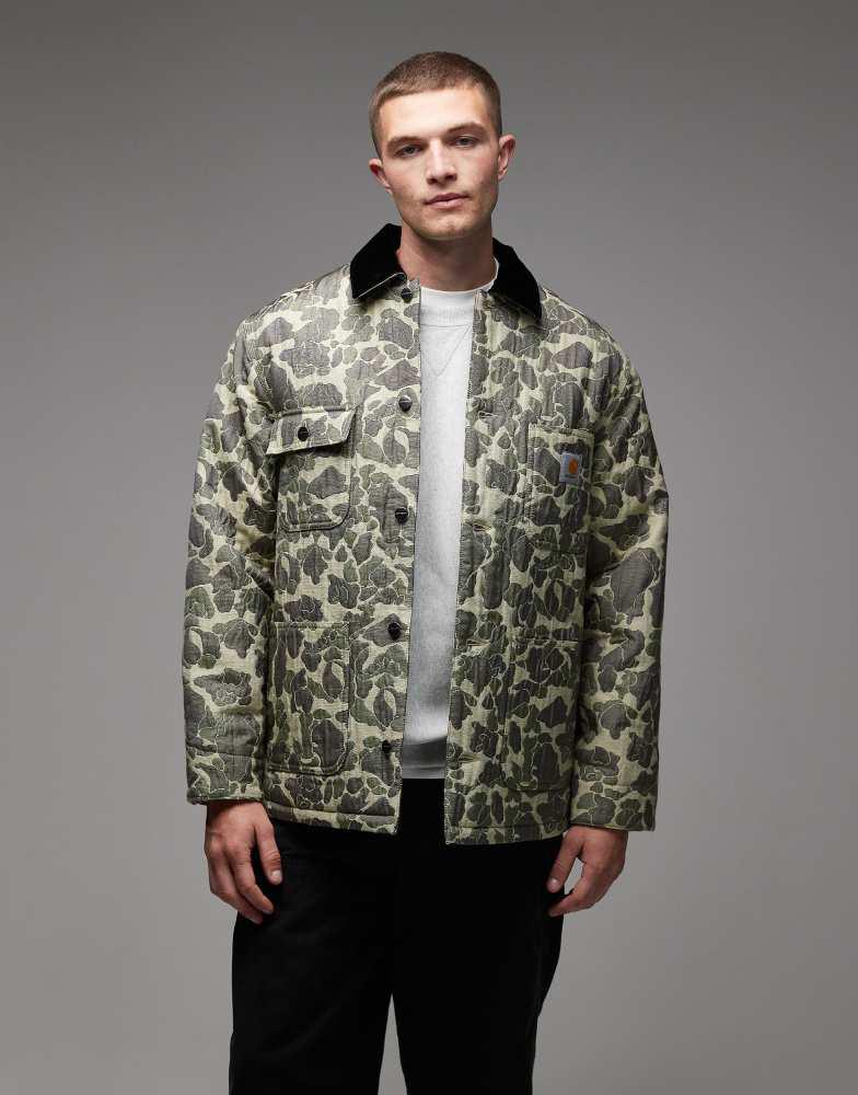 Carhartt WIP tapestry chore coat in green camo jacquard – On Sale