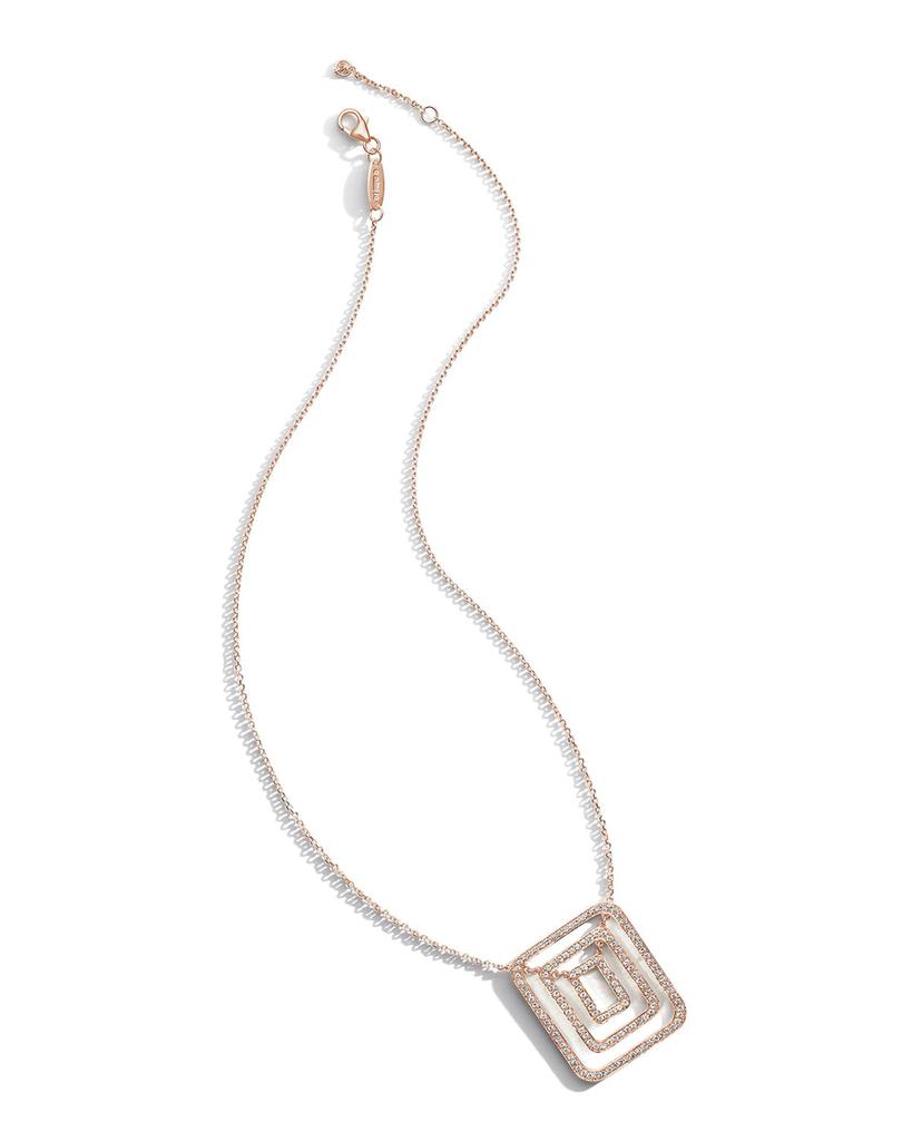 Mimi So Piece 18k Rose Gold Medium Square Swing Diamond Necklace