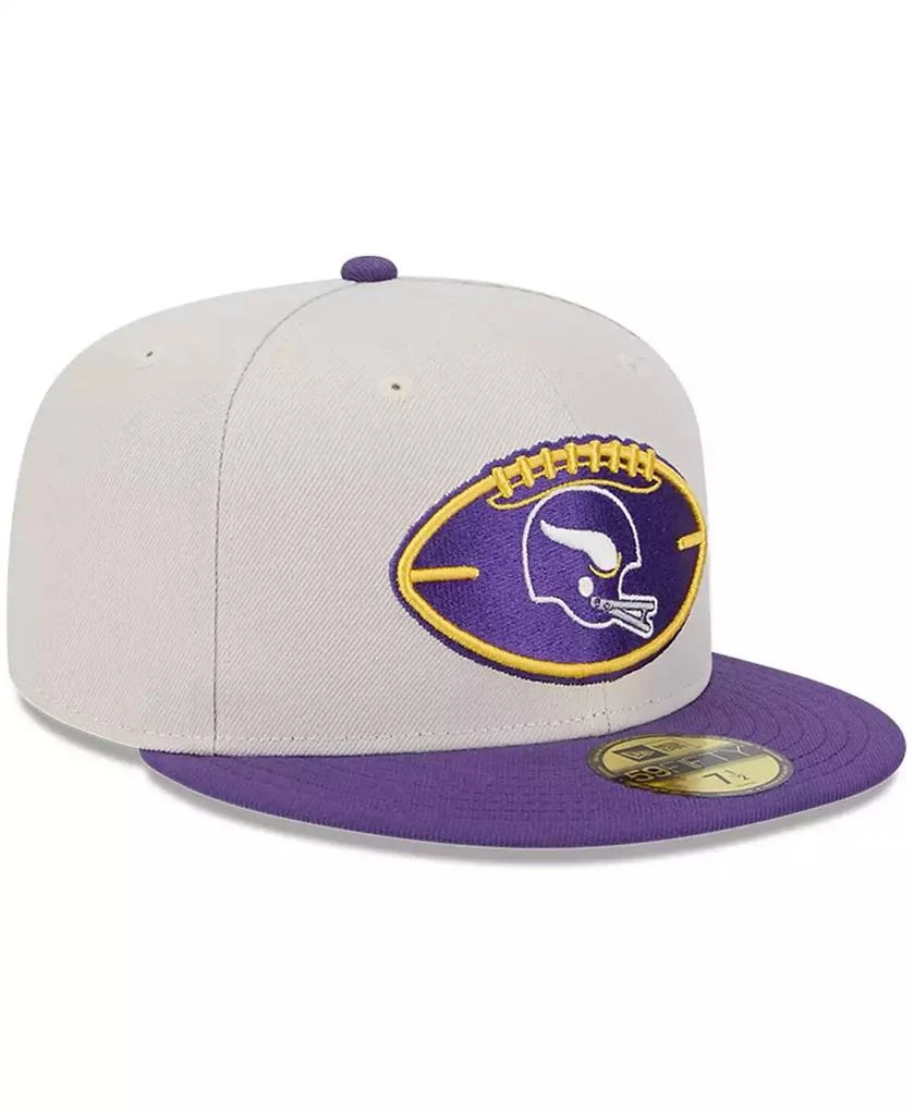 New Era Men's Stone/Purple Minnesota Vikings 2024 Sideline Historic 59FIFTY Fitted Hat 4