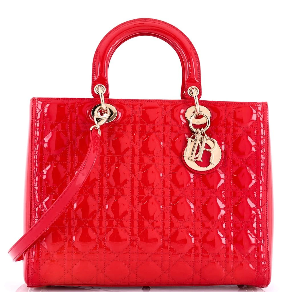 Dior Vintage Lady Dior Bag Cannage Quilt Patent Large 1