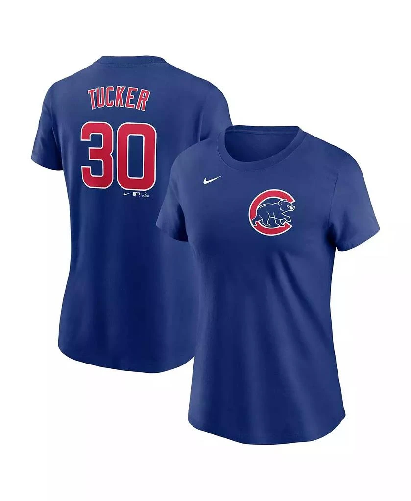 NIKE Women's Kyle Tucker Blue Chicago Cubs Fuse Name Number T-Shirt 1