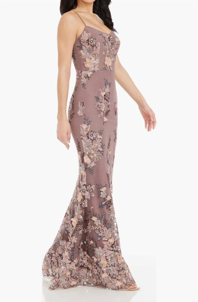 Dress The Population Dress The Population - Giovanna Beaded Floral Appliqué Mermaid Gown 3