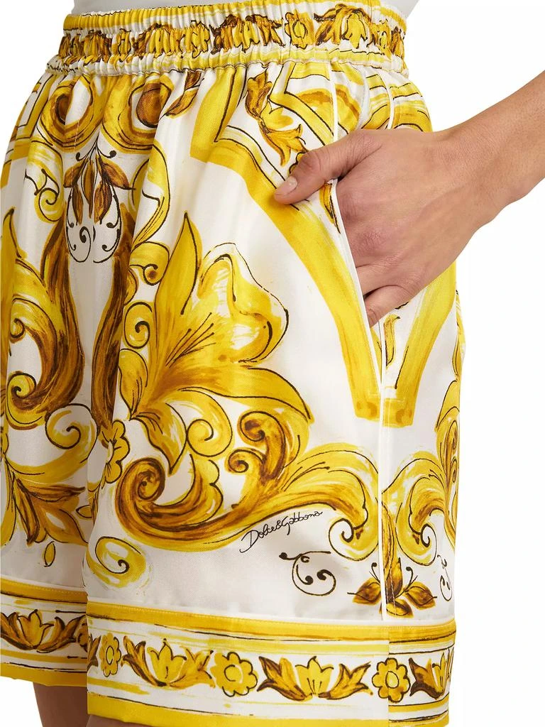 Dolce & Gabbana Maiolica Silk Pajama Shorts 6