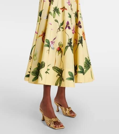 Oscar de la Renta Floral cotton-blend poplin midi skirt 5