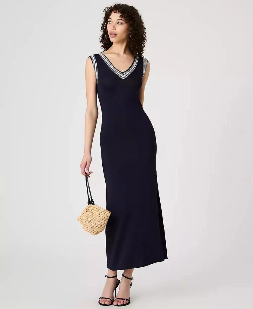 French Connection Women's Sage Knit-Trim Sleeveless Dress 5