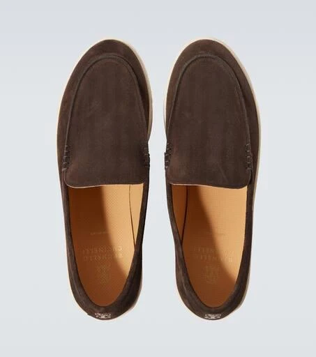 Brunello Cucinelli Herringbone suede loafers 4