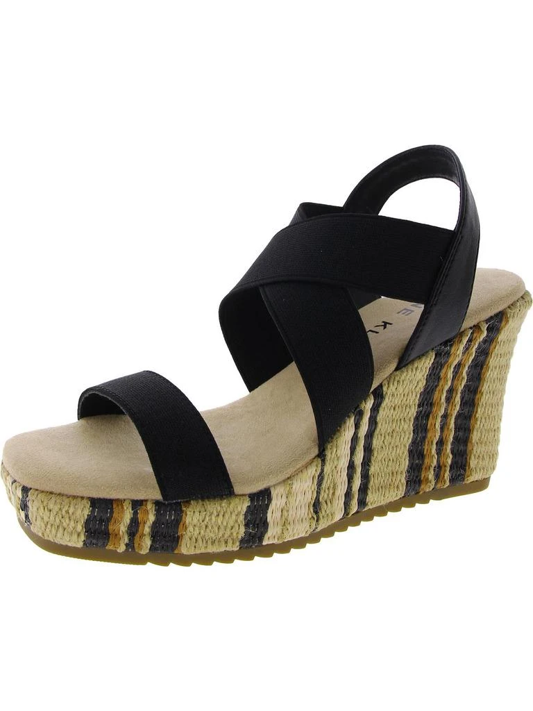 Anne Klein Womens Canvas Platform Wedge Sandals 1