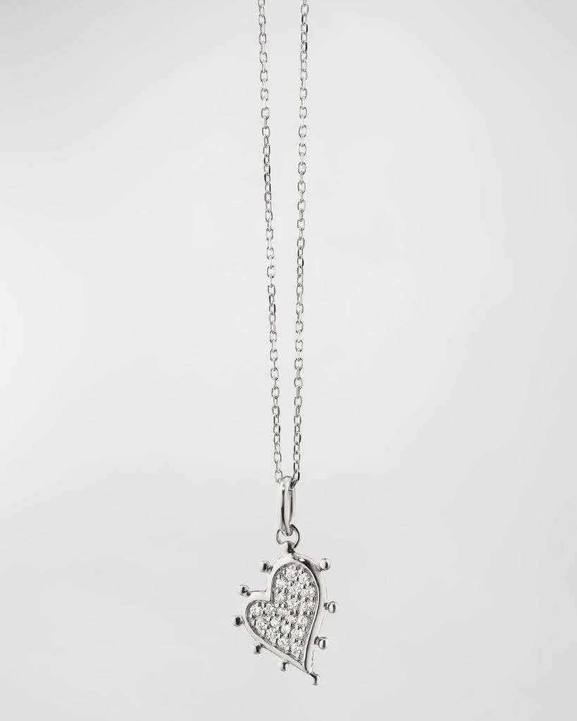 Monica Rich Kosann Sterling Silver Petite Pavé White Sapphire Heart Necklace 1