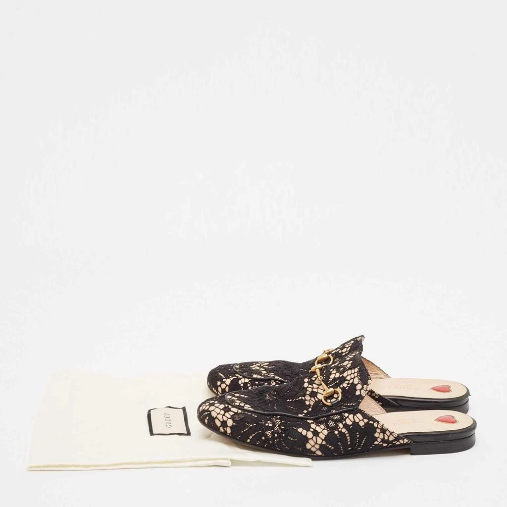 Gucci Gucci Black/Pink Lace and Leather Princetown Mules Sandals Size 40 9