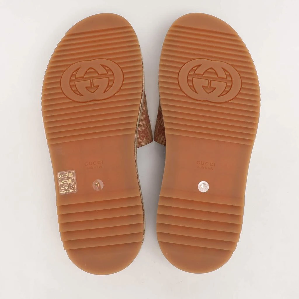 Gucci Gucci Brown/Beige GG Canvas Angelina Platform Slide Sandals Size 41 6