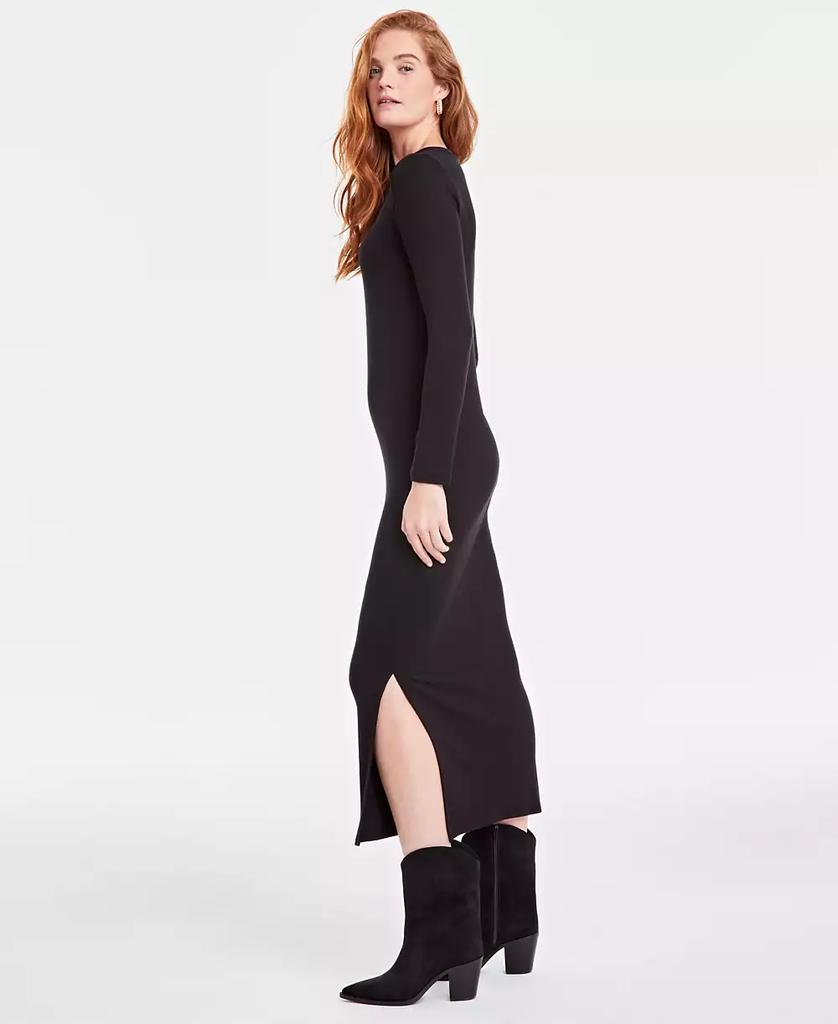 On 34th Women's Scoop-Neck Rib-Knit Ankle Maxi Dress, Created for Macy's