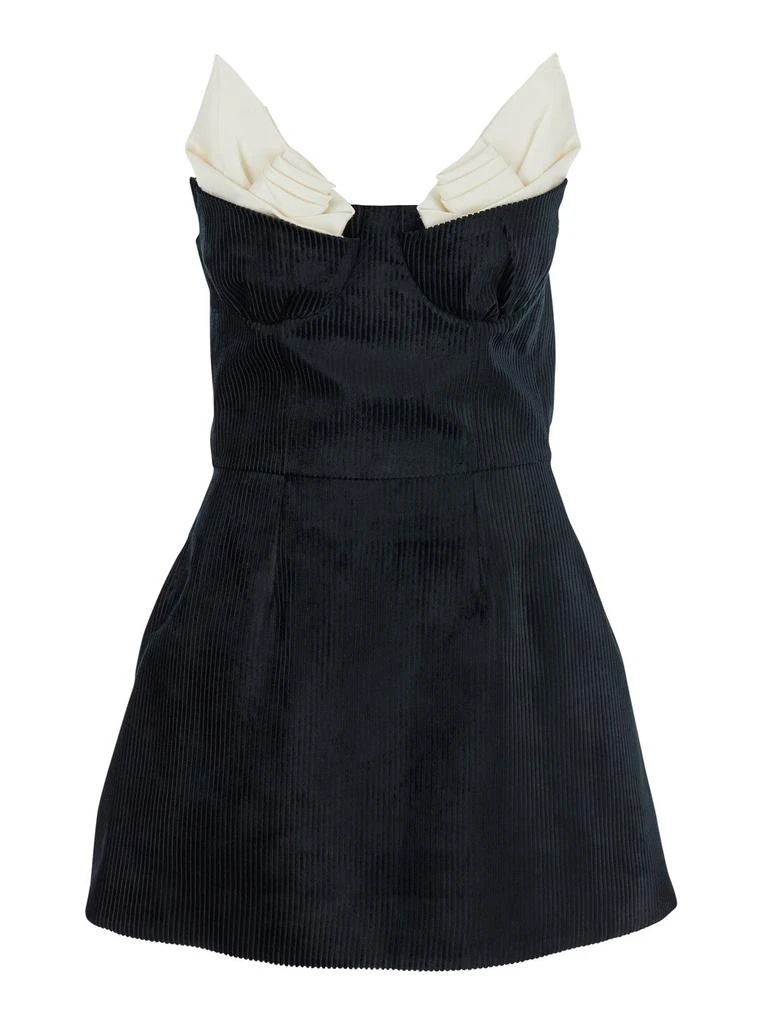 Shushu/Tong SHUSHU/TONG Bustier Velvet Effect Dress 1