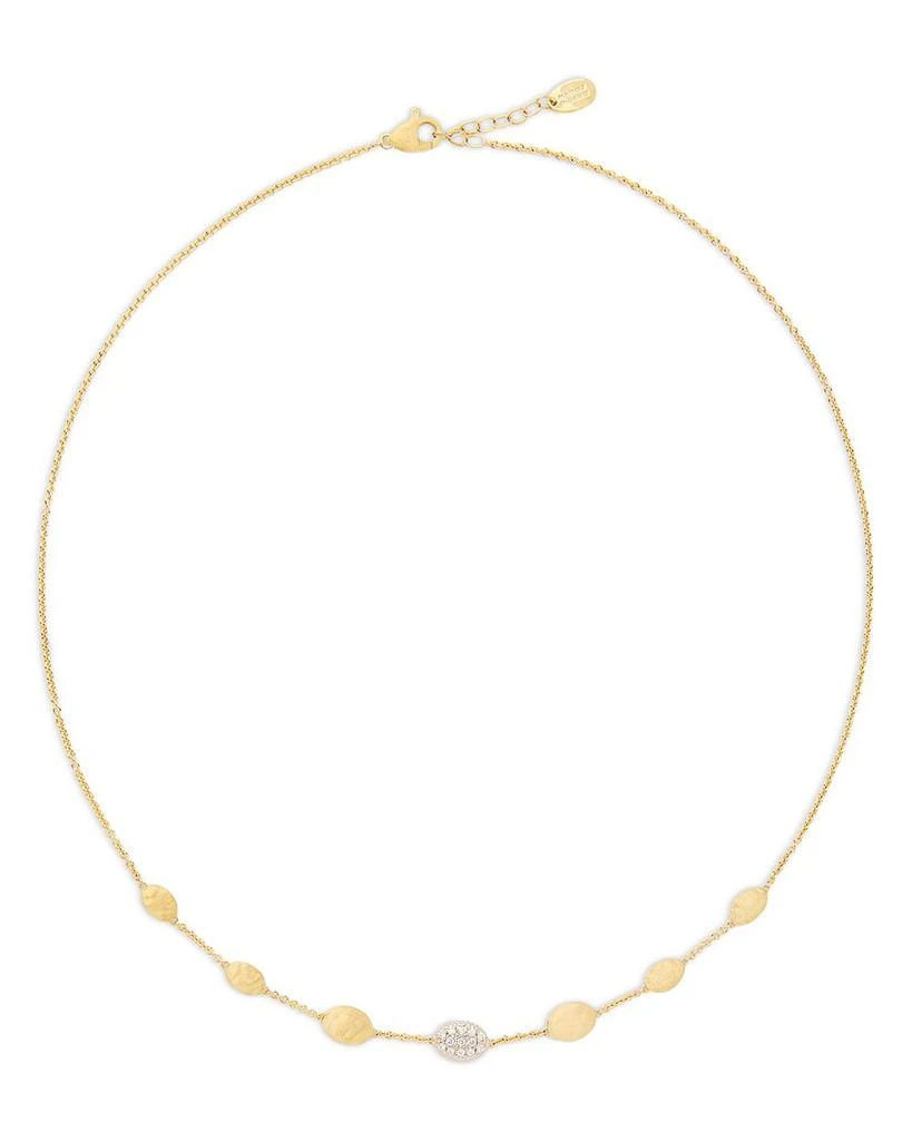 Marco Bicego 18K Yellow Gold Siviglia Diamond 
Textured Link Chain Necklace, 16.5" 1