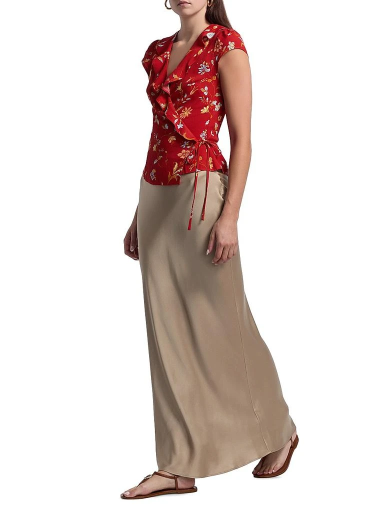 Reformation Clemence Floral Crepe Wrap Top 2