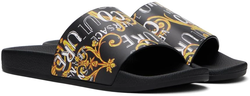 Versace Black Barocco Pool Slides 4