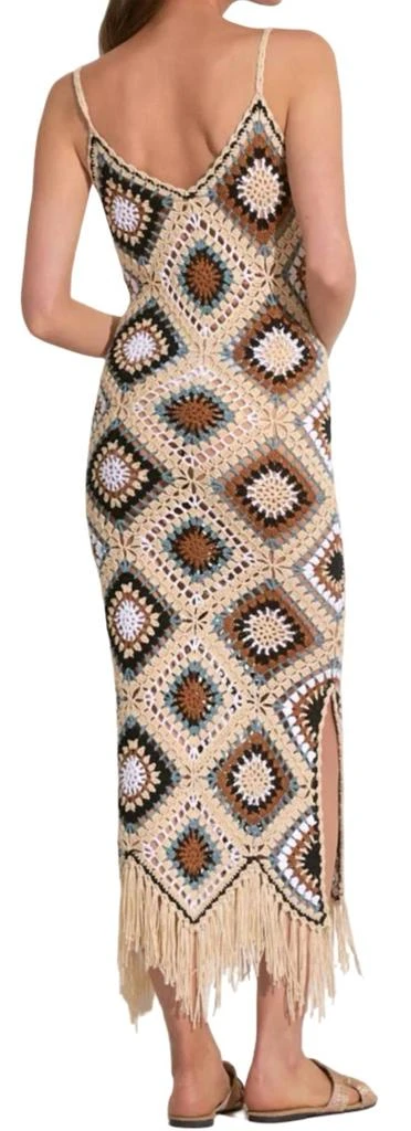 Elan Crochet Midi Tank Dress In Natural Multi 3