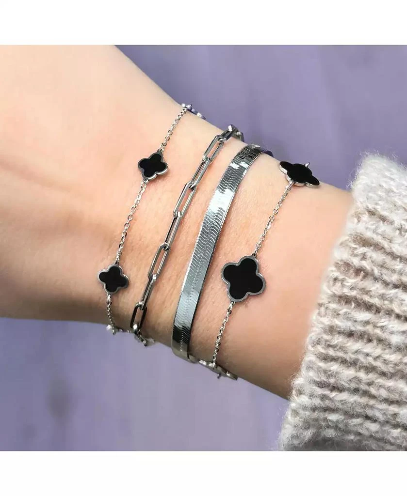 The Lovery Large Herringbone Bracelet 14K White Gold - 5 millimeters - 3