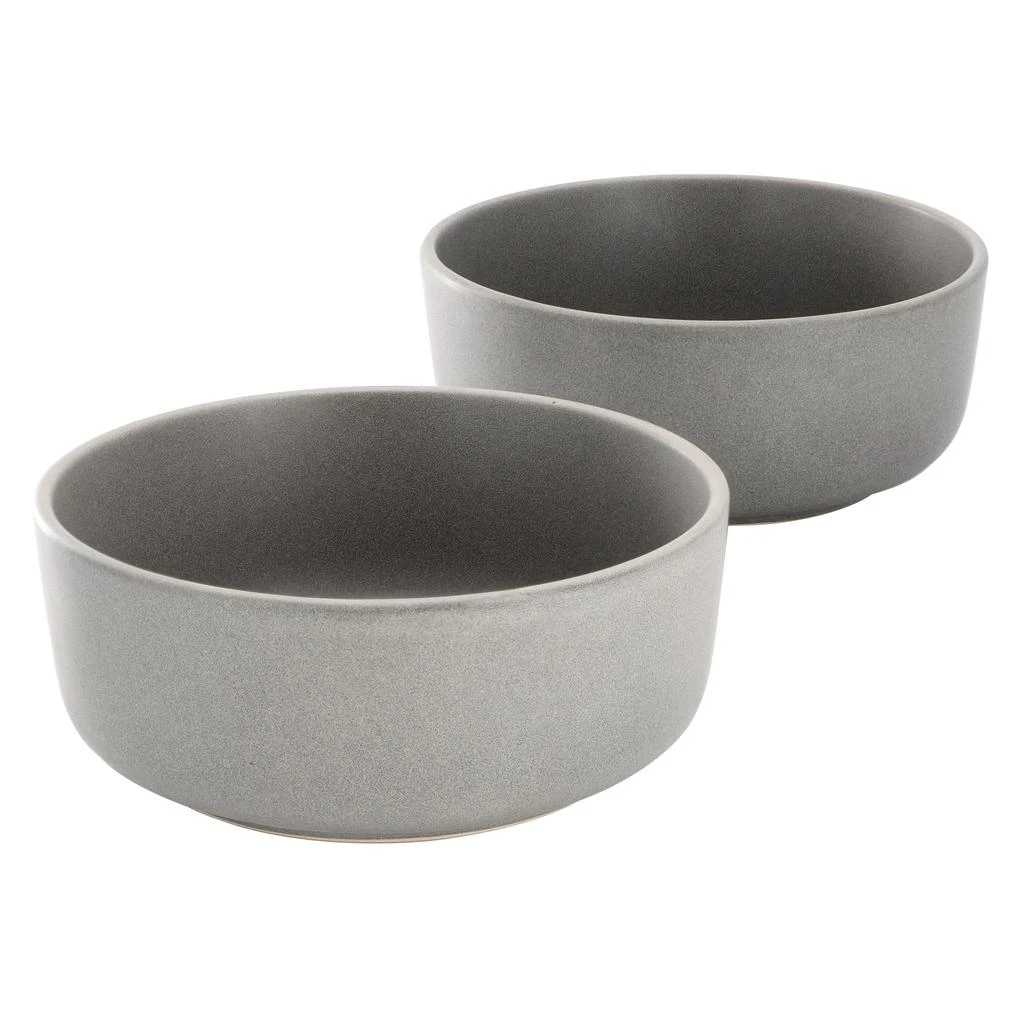 Gibson Soho Lounge Bryant Park 2 Piece 6 Inch Stoneware Cereal Bowl Set in Gray