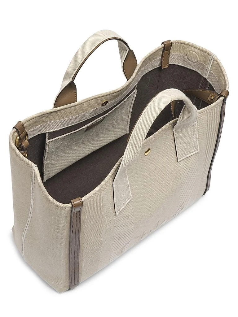 Chloé Medium Logo Canvas & Leather Tote Bag 3