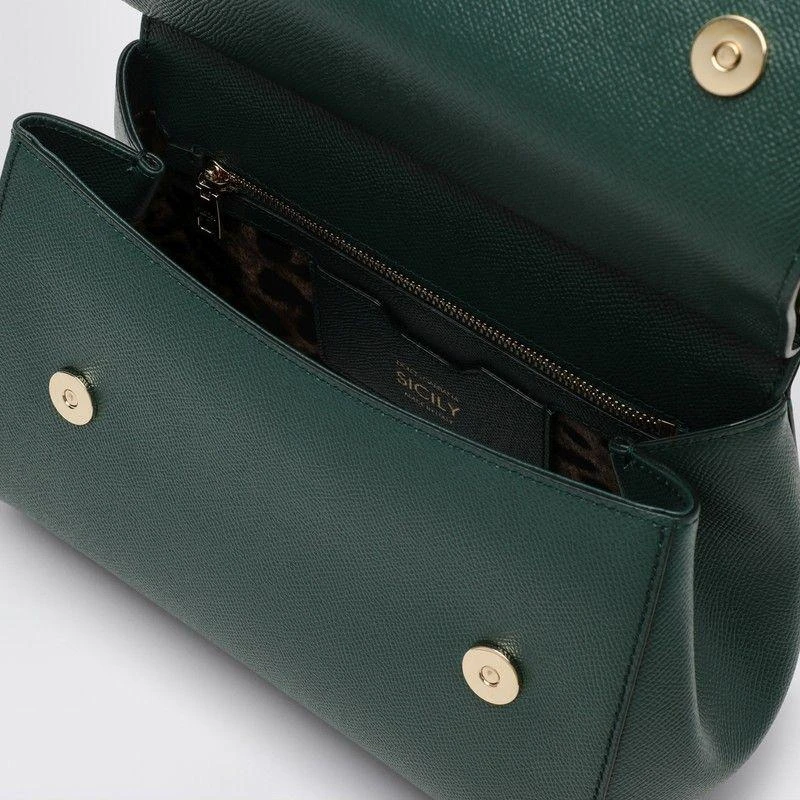 Dolce & Gabbana Dolce & Gabbana Large Dark Green Sicily Hand Bag 4