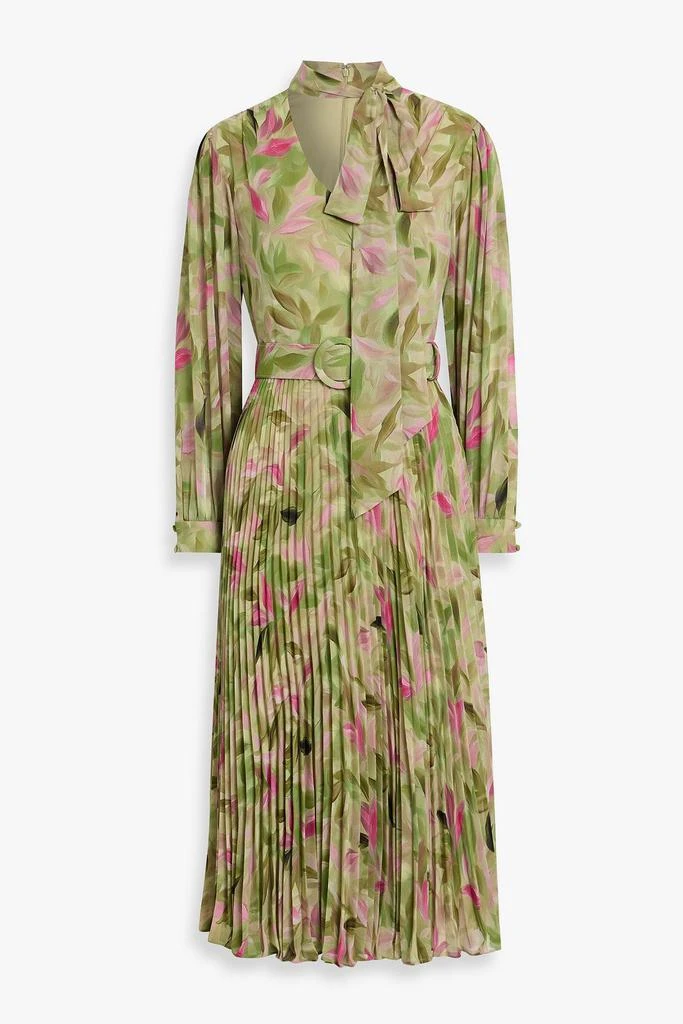 mikael aghal pleated crepe dress Mikael Aghal Pleated Crepe Midi Dress With Bell Cuffs