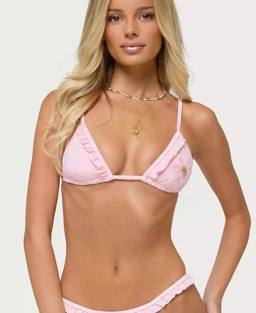 Edikted Women's Avah Ruffle Triangle Bikini Top