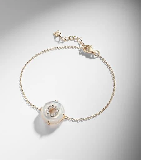 MATEO 14kt gold (585/1000) bracelet with diamonds and pearls 4