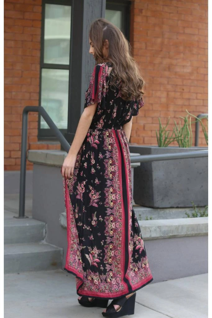 Angie Angie - Border & Floral Print Maxi Romper 3