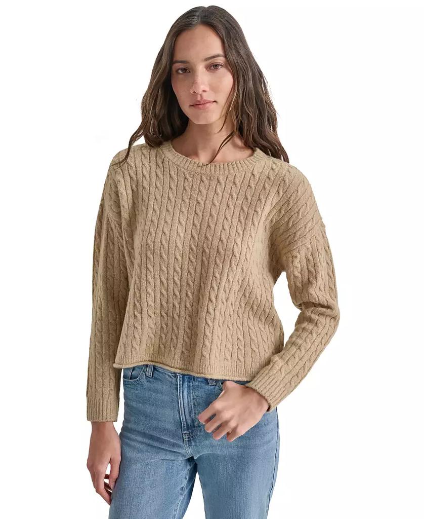 DKNY Petite Crewneck Cable-Knit Sweater