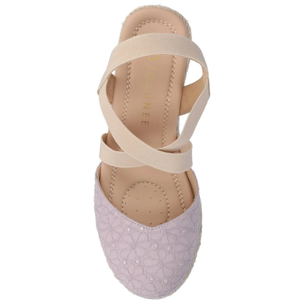 JOURNEE Women's Ashlee Medium and Wide Width Espadrille Wedge Sandals 4