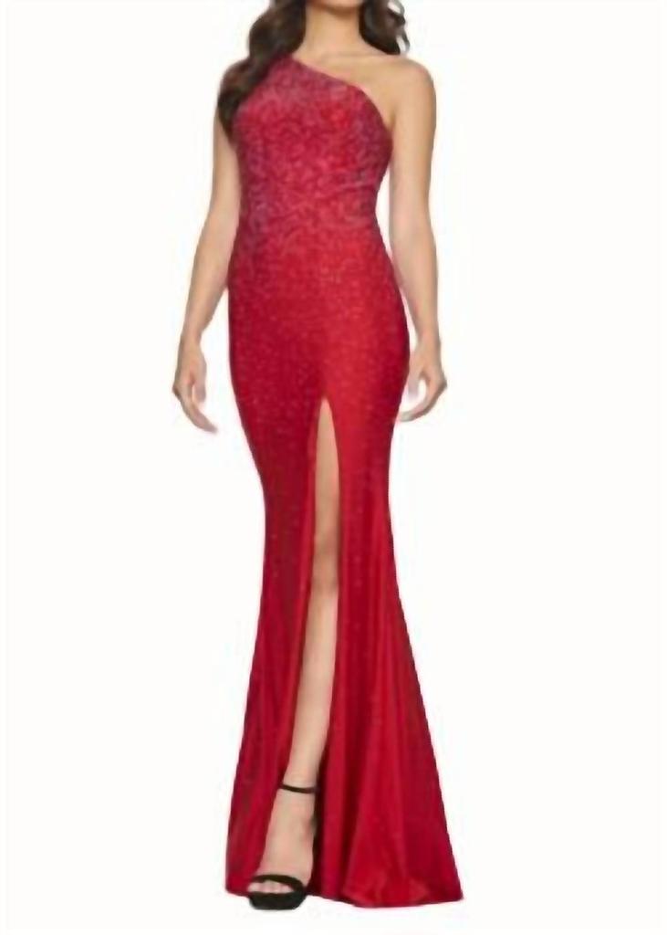 Faviana Faviana - One shoulder Hot Stone Gown