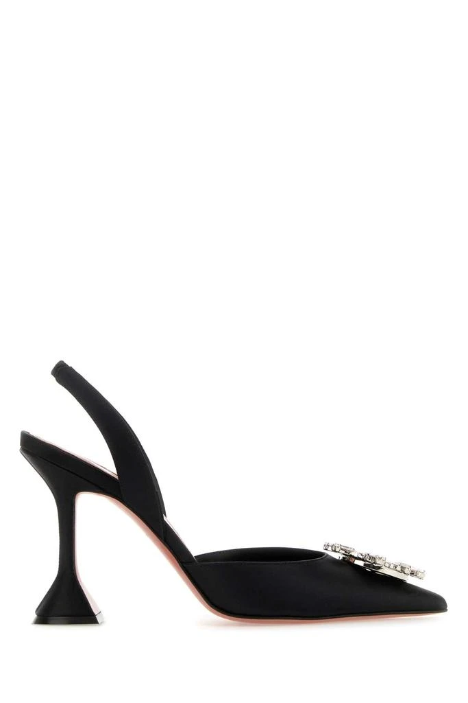 Amina Muaddi Black Satin Begum Pumps 1