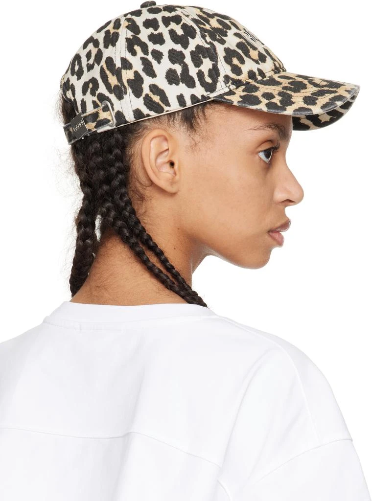 Ganni Beige & Black Print Cap 3