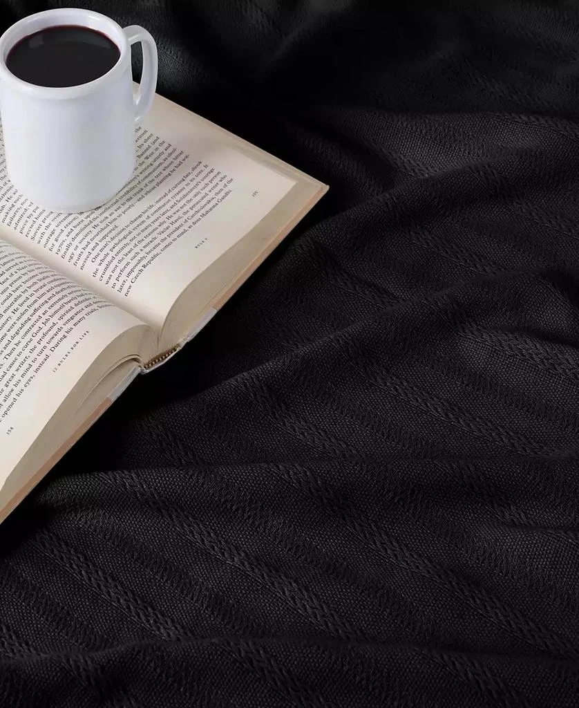 Superior Clara Cotton Textured Striped Lightweight Woven Blanket 5