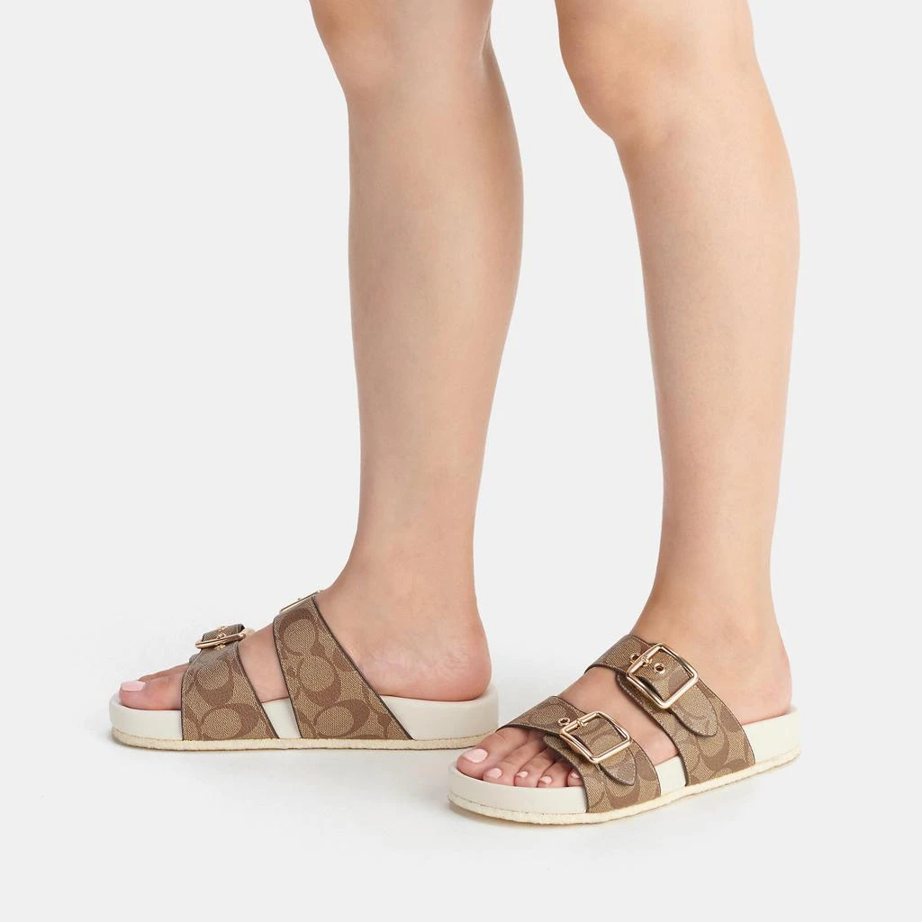 Coach Allanah Sandal In Signature Canvas 5